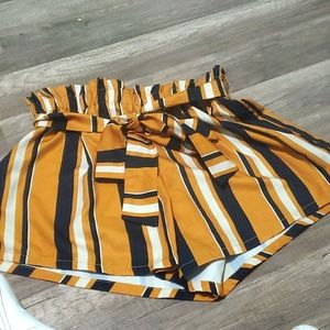 Striped Paperbag Shorts
